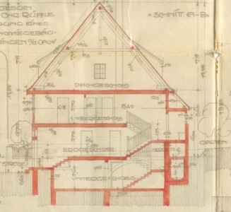 Schnitt durchs Wohnhaus.
